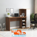 Multipurpose Home Office Work Station Computer Desk/Study Writing Desk with Storage Shelf & Locker Cabinet, Industrial Modern Laptop Table/Modern Reading Table 50/48.