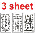Temporary Tattoo Sticker 3 Sheets (10 cm x 19 cm). 