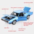 Diecast Mini Auto 1:32 Dodge Charger The Fast And The Furious Alloy Car Models Kids Toys For Children Classic Metal Cars Blue.