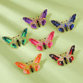 European and American fashion new alloy dripping oil color diamond butterfly brooch women's simple and versatile clothing accessories corsage. 