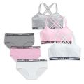 Girls Panty Sets Teenage Cotton Padded Training Bra+Panties Kids Sports Underwears 8-14Year.