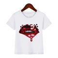 New fashion sequins lip print baby girl T-shirt summer cute kids Top children student teen youth tshirt tee clothes streetwear.