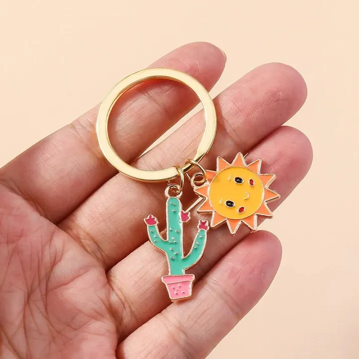Cute%20Smile%20Sun%20Keychains%20Enamel%20Plant%20Cactus%20Charms%20Keyrings%20Women%20Men%20Handbag%20Pendants%20Key%20Chains%20Accessories%20DIY%20Jewelry%20Gifts%20-%20Image%202