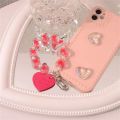 Crystal Love Heart Lanyard for IPhone Anti-Lost Bracelet for Samsung Mobile Phone Case Wrist Strap Car Keychain Cute Phone Charm. 