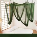 Mosquito Net Bedroom Luxurious Four-Door Fit King and Queen Double Beds Netting Elegant Green Netting Bedroom Decor Canopy.