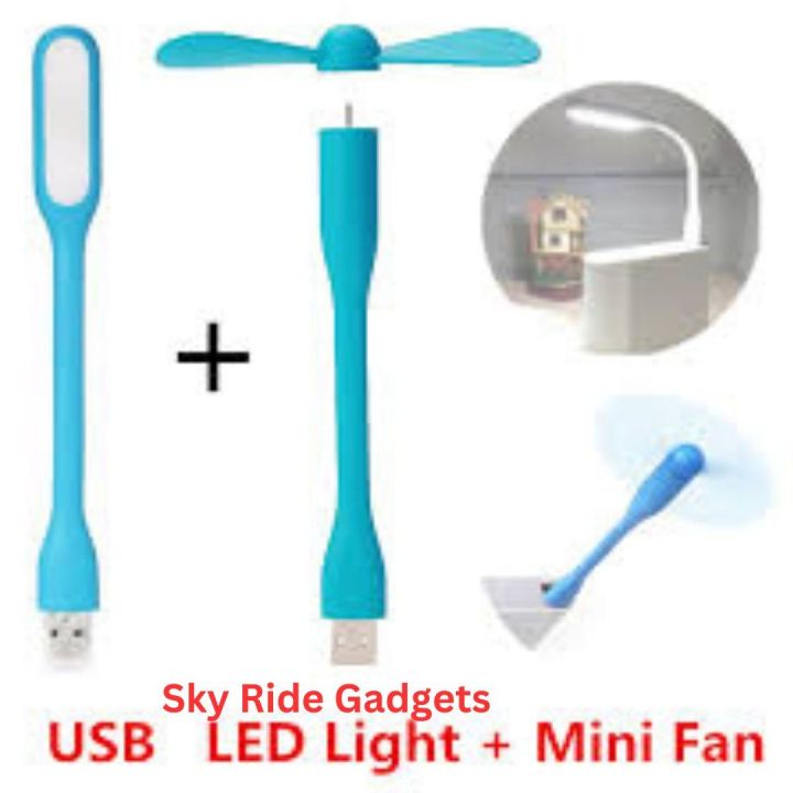 USB Fan and LED Light Combo for Notebook Laptop Or Power Bank Or Mobile Charger