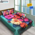 3D Printed King Size Bed Sheet With 2 Head pillow Covers And One Side pillow Cover.