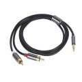 1 Meter Stereo 3.5mm Jack Plug to 2 Double Line Audio Lead Cable. 