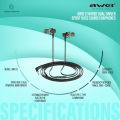 AWEI Z1 Wired Earphone Dual Driver Headset Sport Bass Sound Earphones With Mic MP3 3.5mm Jack.