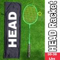 Head Badminton Racket Complete Gadding With Cover (Kamranga) - Green - Dominate The Court With This Head Badminton Racket, Complete With Gadding And A Cover. 