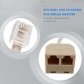 Telephone RJ11 Male Line to Double RJ11 Female Jack Filter Splitter Adapter.