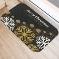 Black Golden ChristSnow Decoration 40*60 Kitchen Entrance Door Mats Coral Velvet Carpet Doormat Indoor Floor Anti-Slip Rug-40cmx60cm. 