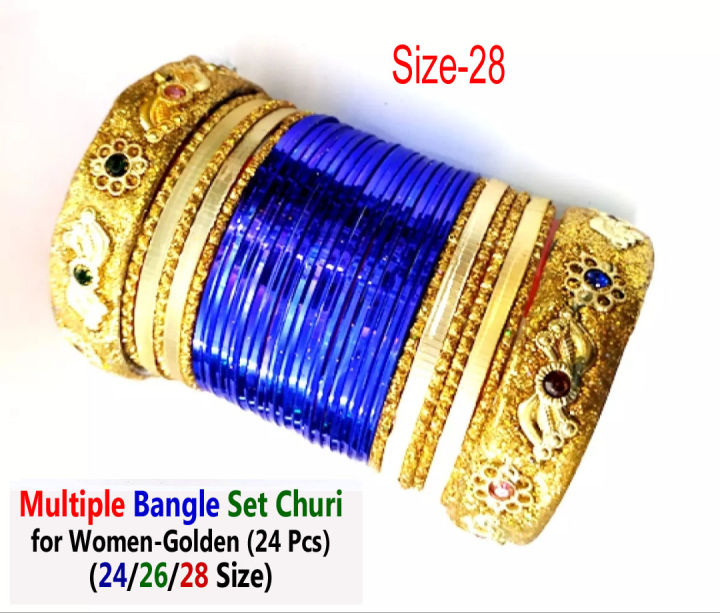 Multiple%C2%A0Bangle%C2%A0Set%C2%A0Churi%C2%A0for%C2%A0Women-Golden%C2%A0(24%C2%A0Pcs)%20-%20Image%206
