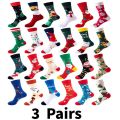 3/6/8/12 Pairs Random Unisex Novelty Christmas Socks Funny Santa Claus Snowflake Crew Socks For women and Men's Christmas Gifts. 