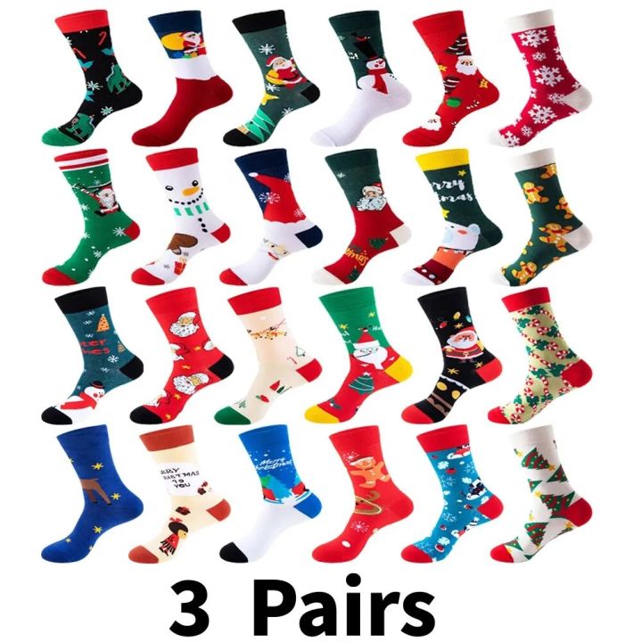 3/6/8/12%20Pairs%20Random%20Unisex%20Novelty%20Christmas%20Socks%20Funny%20Santa%20Claus%20Snowflake%20Crew%20Socks%20For%20women%20and%20Men's%20Christmas%20Gifts%20-%20Image%206