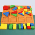 Geometric Shape Cognitive Classification Board 0.43 Wooden Children's Early Education Block Puzzle Toy Kindergarten. 