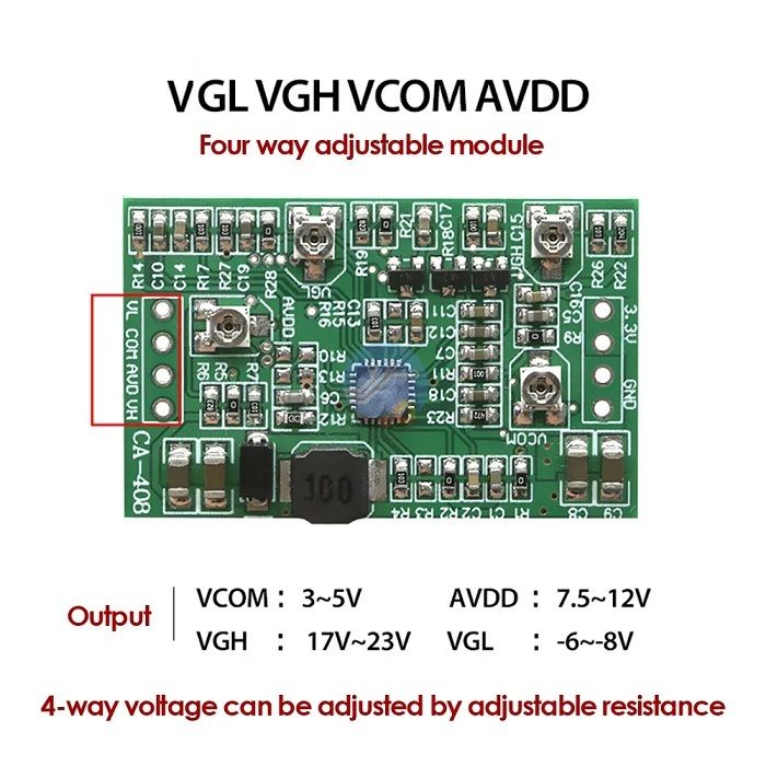 CA-408%203.3-5V%20Boost%20Power%20Supply%20%20Module%20LCD%20TCON%20board%20VGL%20VGH%20VCOM%20AVDD%204%20Adjustable%20-%20Image%204