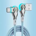 Original 65W USB Type C Fast Charger Date Cable For iPhone 14 13 12 11 Pro Max 180 Rotating Game Lightning Quick Charging Cable.
