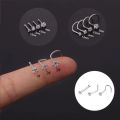 Factory direct S-type L-shaped zircon nose nails cross-border stainless steel straight puncture nose nails 7 characters 5 characters puncture nose nails. 