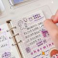FMAAG Thickened Cute Journal Book Diary Notepad School Supplies Transparent Cover Binder Schedule Book Cartoon Spiral Notebook Agenda Planner Coil Notebook.