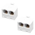 2X 2-Way 6P4C RJ11 Modular Phone Telephone Wall Adapter and Splitter for Landline Telephone. 
