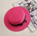 2022 simple Summer Parent-child Beach Hat Female Casual Panama Hat Lady Brand Women Flat brim Bowknot Straw cap girls Sun Hat. 