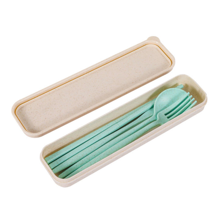 4PCS/Set%20Cutlery%20Wheat%20Straw%20Spoon%20Fork%20Chopsticks%20With%20Box%20Students%20Tableware%20Set%20Travel%20Portable%20Dinnerware%20Kitchen%20Supplies%20-%20Image%202
