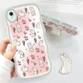 TA for Vivo Y1S Y91C Back Cover Simple Elegant Rabbit Fashion Wavy Phone Case With Free Holder Camera Protection Transparent TPU Soft Cover. 