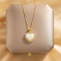 Luxury 18k Gold Stainless Steel Zircon Heart Locket Pendant Necklace Women Non Tarnish Cat Planet Necklace. 