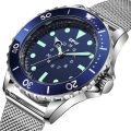 Diver Style Field Watch 40mm Case 24 Hours Dial Rotating Bezel Fabric Strap. 