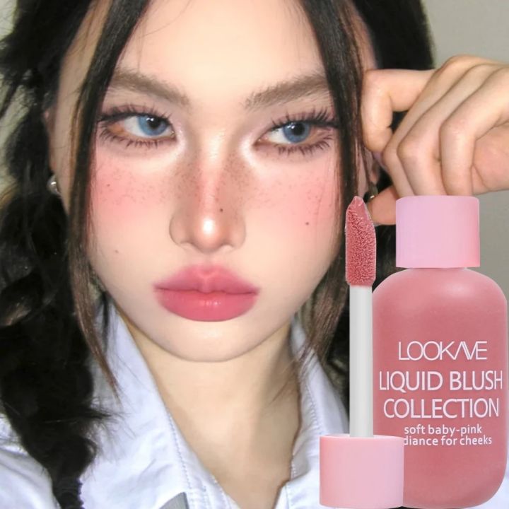 Matte Natural Liquid Blush Cream Peach Pink Cheek Multi-purpose Lip Makeup Waterproof Lasting Brighten Blusher Korean Cosmetics