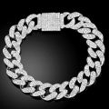 Iced Out Hip Hop Cuban Link Chain Bracelets for Men Women High-Quality Bling AAAA+Rhinestone Paved Miami Bracelets Men's Jewelry. 