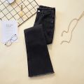 Black bootcut high-waisted jeans women's stretch slim slim hot girl straight leg loose wide-leg raw flared pants tide. 