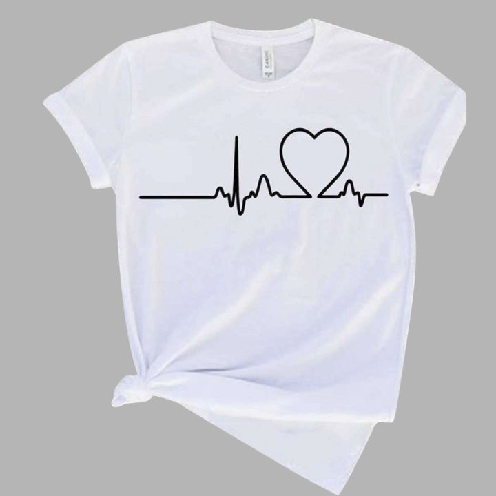 LOVE HEART BEAT Special New Design Summer & Casual White Short / Half sleeves Export Quality Best selling T shirt For Men