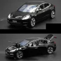 【3C VictoryEagle】NYT 1/32 Tesla Model Car Light Sound Effect Pull Back Car Ornaments. 