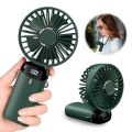 Portable Handheld Personal Rechargeable Fan LED Digital Display 90°Adjustable.