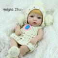 NYT 28Cm Unique Yellow Hair Reborn Baby Doll Soft Vinyl Lifelike Newborn Doll Girl. 