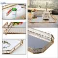 Mirror Serving Tray Fruit Plate Mirrored Tray for Vanity for Food Snack Cake. 