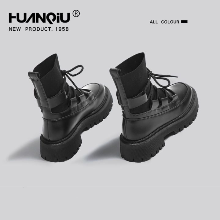 %E3%80%90Xiaojing%20Exclusive%E3%80%91Trendy%20Martin%20Boots%20Women2023Autumn%20New%20British%20Style%20Boots%20Thick%20Bottom%20Height%20Increasing%20Insole%20Single%20Boots%20-%20Image%202