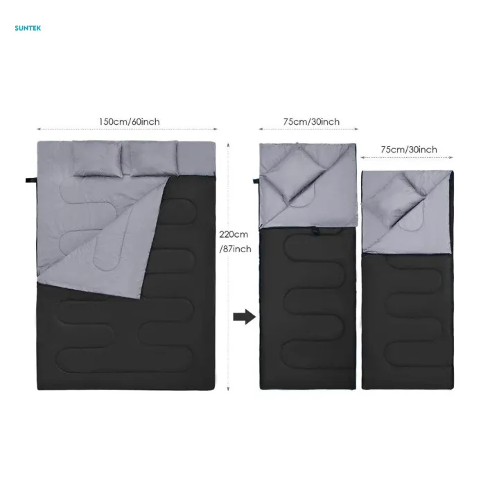 Outdoor%20Double%20Sleeping%20Bag%202%20Person%20Portable%20Warm%20Bag%20for%20Adults%20Mountaineering%20Black%20-%20Image%209
