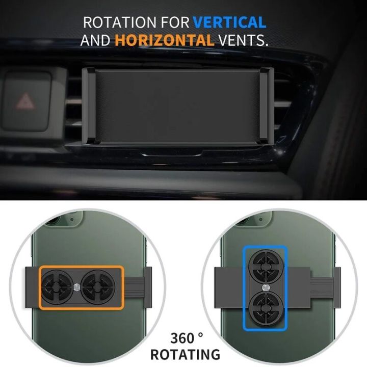 Tongdaytech%20Universal%20Car%20Phone%20Holder%20Double%20Base%20Air%20Vent%20Mount%20360%20Rotation%20Stand%20For%20Iphone%20XS%2011%2012%20Pro%20Max%20Samsung%20In%20Car%20-%20Image%203