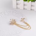 Rhinestone Crown Tassel Brooch Lapel Pins For Men Suit Shirt Jewelry Accessories. 