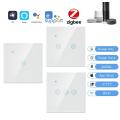 Nax 1/2/3/4 Gang Eu Standard Ewelink Zigbee Smart Touch Switch Ac100-250V Home Wall Button For Alexa And Google Home Assistant Eu Standard.