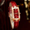 High Quality Square Green/Red Belt Watch For Women.