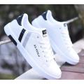 Lightweight Comfort - White Color Sneakers For Men With High-Quality Fabrics and Rubber Sole - Comfortable Fashion.