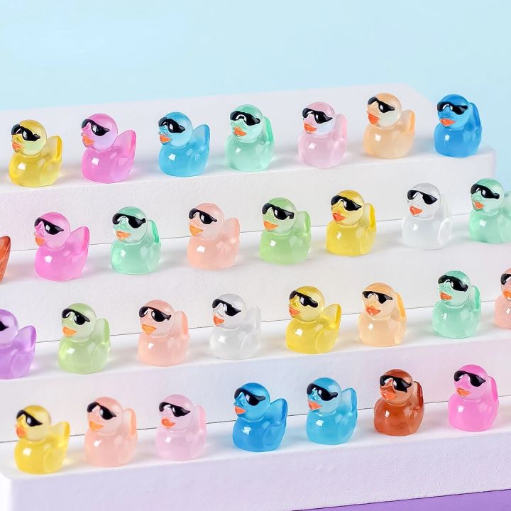 10/20/50PCS%20Mini%20Fluorescent%20Sunglasses%20Duck%20Ornament%20Miniature%20Figures%20Tiny%20Duck%20Resin%20Micro%20Landscape%20DIY%20Dollhouse%20Decoration%20-%20Image%202