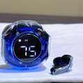 Ultrapods Pro True Wireless Earbuds with Display Transparent Design, Bluetooth 5.3 Water Proof – Black.