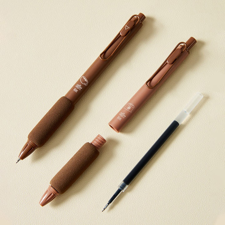 4%20Pieces/Pack%200.5mm%20Coffee%20Series%20Gel%20Pen%20Set,%20Soft%20Touch%20Writing%20Pen,%20Black%20Refillable%20Stationery,%20Office%20Supplies,Student%20-%20Image%205