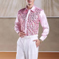 Shiny Gold Sequin Glitter Long Sleeve Shirt Men 2019 New Fashion Nightclub Party Stage Disco Chorus Shirt for Men Chemise Homme. 