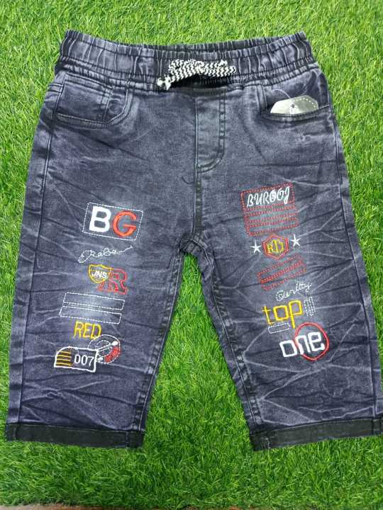 Boys 3 quater denim stiche pant